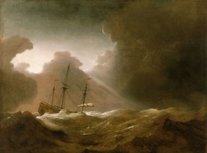 Een Nederlands schip voor een storm, c.1690