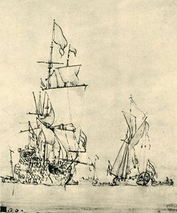 Schepen op zee, midden-late 17e eeuw