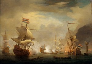 De Slag bij Texel door Willem van de Velde the Younger