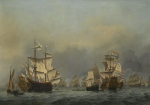 De Vierdaagse Zeeslag, ca. 1670 door Willem van de Velde the Younger