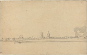 Uitzicht op een Nederlandse Stad (Delft?)