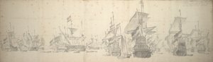 Een krijgsraad in de Nederlandse vloot bij Terschelling, 7-17 oktober 1658 door Willem van de the Elder Velde