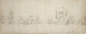 Nederlandse vloot na de krijgsraad, 8-18 augustus 1665 door Willem van de the Elder Velde