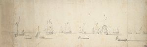 Nederlandse schepen voor anker, ca. 1664