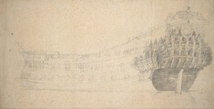 Portret van een Franse tweedekker. Gebouwd in Holland 1666-67