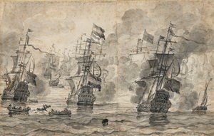 De Slag bij Scheveningen, 31 juli 1653: de laatste fase van de slag door Willem van de the Elder Velde