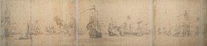 De Nederlandse vloot voor de kust van Holland november 1664 door Willem van de the Elder Velde