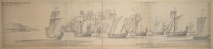 De overtocht van Mary van Modena van Calais naar Dover, 21 november / 1 december 1673 door Willem van de the Elder Velde