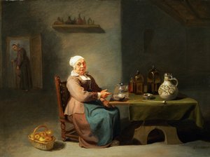 Een vrouw in een keuken