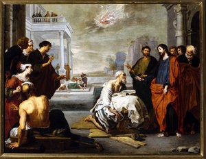 Christus geneest de verlamde door Willem van the Elder Herp