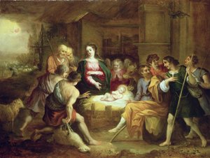 De Aanbidding der Herders door Willem van the Elder Herp