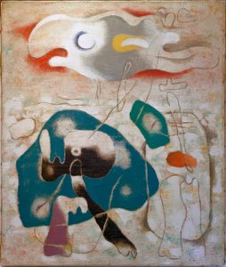 Eidos met grote amoebe door Willi Baumeister