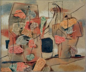 Twee figuren, kamgaren door Willi Baumeister