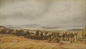 Uitzicht op Broadway Hill, Worcester door Joseph Mallord William Turner
