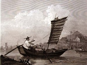 Economie van tijd en arbeid geïllustreerd in een Chinese waterman, gegraveerd door Thomas Medland