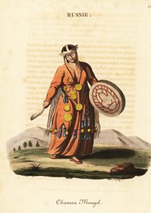 Vrouwelijke magiër of sjamaan, Mongools volk door William (after) Alexander