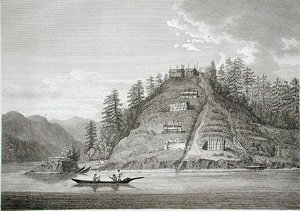 Dorp van de Vriendelijke Indianen bij de ingang van Bute