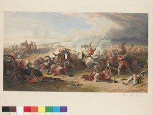 Het veld van Prestonpans, gegraveerd door Mouilleron door William (after) Allan