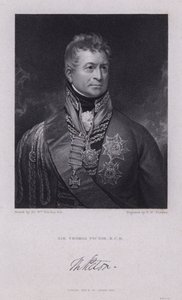 Sir Thomas Picton, Welshe generaal van de Napoleontische oorlogen, gesneuveld bij de Slag bij Waterloo