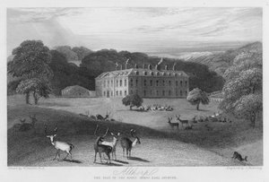 Althorp, het huis van de Graaf Spencer (gravure) door William (after) Daniell