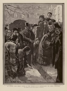 Goede Vrijdag in de kerk van St. Bartholomew the Great, Smithfield (gravure) door William (after) Hatherell