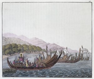Gravure door P. Fumagalli, naar een schilderij van William Hodges