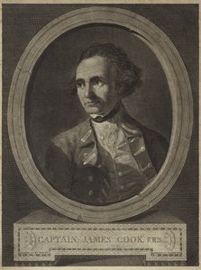 Portret van Kapitein James Cook (gravure)