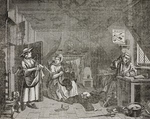 Beproefde dichter, naar schilderij van William Hogarth door William (after) Hogarth