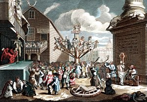 Emblematicale prent van het South Sea Scheme door William (after) Hogarth