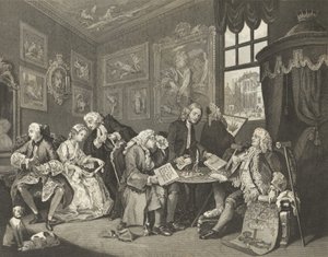 Huwelijk à la mode door William (after) Hogarth