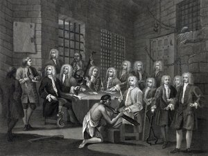 Leden van het Lagerhuis door William (after) Hogarth