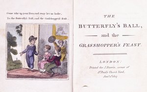 Geïllustreerde frontispice uit het kinderboek, 