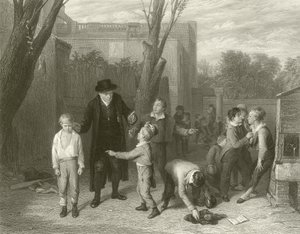 Het gevecht onderbroken (gravure)