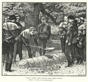 Robin Hoods dood en begrafenis (gravure) door William (after) Small