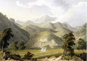 Toegang tot de Bore Ghaut, naar een schilderij van Lt. Col. Johnson, gegraveerd door T. Fielding en ingekleurd door J.B. Hogarth door William (after) Westall