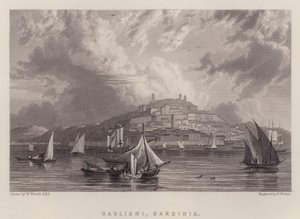 Cagliari, Sardinië door William (after) Westall