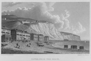 Dover, vanaf het Strand (gravure)