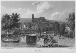 Hythe, vanaf de Kanaalbrug (gravure) door William (after) Westall