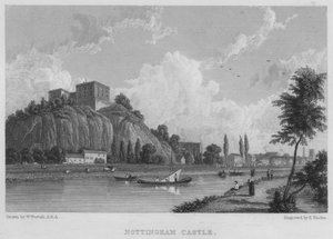 Nottingham Kasteel door William (after) Westall
