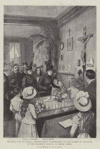 Het koninklijk bezoek aan Dublin, Prinses Henry van Battenberg en de hertogin van Connaught in het kinderziekenhuis in Temple Street door William A. Donnelly