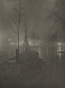 Natte nacht, Columbus Circle, New York