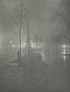Nat Nacht, Columbus Circle, New York door William A. Fraser