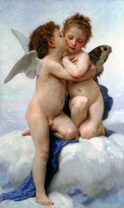 Cupido en Psyche als kinderen, De eerste kus, 1890