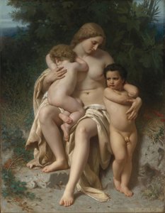 De eerste ruzie tussen Kaïn en Abel, 1861 door William Adolphe Bouguereau