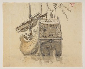 159 Een boot, uit een Album van 372 tekeningen van landschappen, kustlijnen, kostuums en het dagelijks leven gemaakt tijdens Lord Macartney