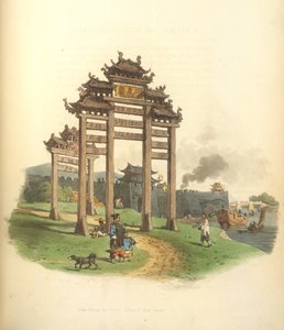 Een Pai-lou, of triomfboog door William Alexander