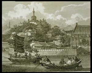Een Uitzicht op de Tuinen van het Keizerlijk Paleis, Peking (detail), gegraveerd door Samuel Smith, uitgegeven door G. Nicol, 1796 door William Alexander