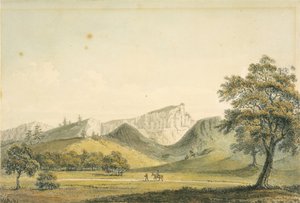 Een opmerkelijke berg bij de rivier van Monterrey