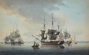 Britse Oorlogsschepen door William Alexander
