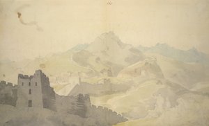 De Grote Muur van China, uit Album van 220 tekeningen, voornamelijk profielen van kustlijnen, kostuums en het dagelijks leven gemaakt tijdens Lord Macartney